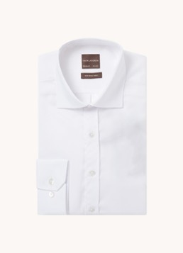 Oscar Jacobson Heren Slim fit overhemd in de kleur Wit, maat: 39