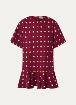 - Glitter Dames jurk - Bordeauxrood -