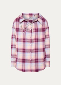 Essentiel Antwerp Dames Jandrew blouse met ruitdessin in de kleur Paars