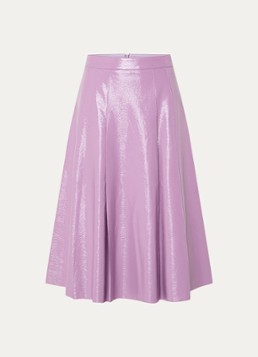 Essentiel Antwerp Dames Midi rok van imitatieleer in de kleur Paars