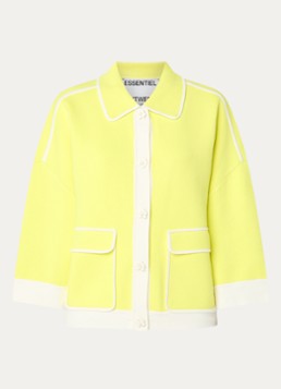 Essentiel Antwerp Dames Fijngebreid vest met klepzakken in de kleur Geel