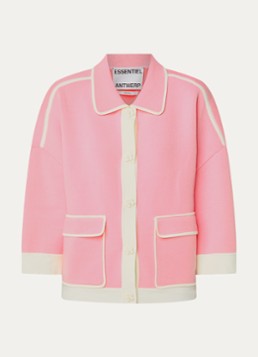 Essentiel Antwerp Dames Fijngebreid vest met klepzakken in de kleur Roze