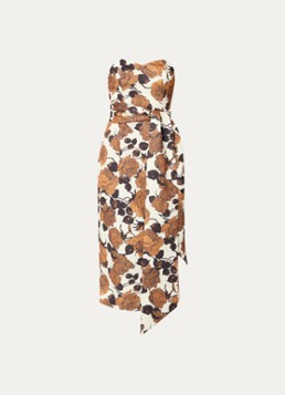 Essentiel Antwerp Dames Midi jurk met strikceintuur in de kleur Bruin