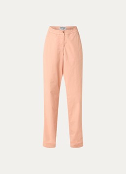 Essentiel Antwerp Dames Jarne high waist straight fit chino met steekzakken in de kleur Zalmroze
