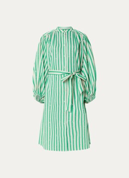 Essentiel Antwerp Dames Midi blousejurk met strass en strikceintuur in de kleur Groen