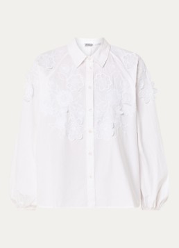 Essentiel Antwerp Dames Blouse met bloemborduring en vlindermouwen in de kleur Wit