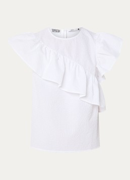 Essentiel Antwerp Dames Mouwloze top met volant in de kleur Wit