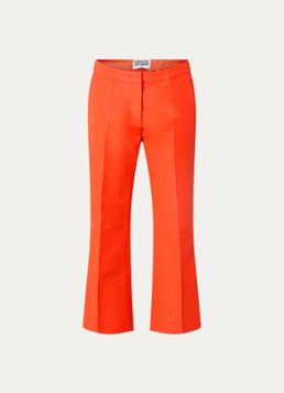 Essentiel Antwerp Dames Mid waist cropped flared fit pantalon met steekzakken in de kleur Oranjerood