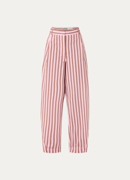 Essentiel Antwerp Dames High waist balloon fit broek met streepprint in de kleur Roze