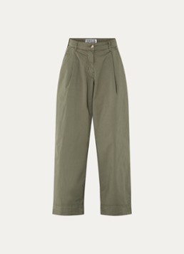 Essentiel Antwerp Dames High waist loose fit broek met steekzakken in de kleur Groen