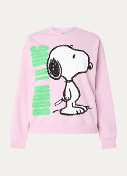 Essentiel Antwerp Dames Jumbrella sweater met print en pailletten in de kleur Paars
