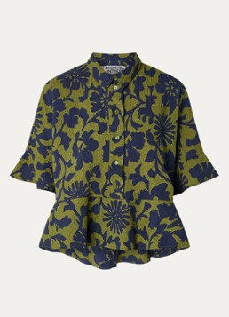 Essentiel Antwerp Dames Jaylee tuniek met structuur en print in de kleur Groen