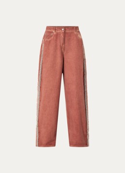 Essentiel Antwerp Dames Jeeper high waist straight fit jeans met gekleurde wassing in de kleur Roestbruin