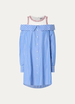 - Gestreept Dames jurk - Blauw -