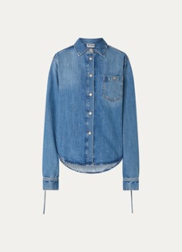 Essentiel Antwerp Dames Juzy blouse met trekkoord en borstzak in de kleur Indigo