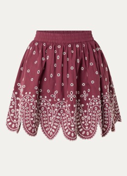 Essentiel Antwerp Dames Minirok met broderie in de kleur Bordeauxrood