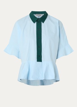 Essentiel Antwerp Dames Blouse met kraag in de kleur Lichtblauw