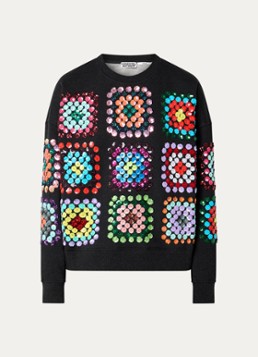 Essentiel Antwerp Dames Karnaval sweater met pailletten in de kleur Zwart