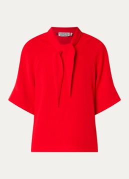 Essentiel Antwerp Dames Kassie tuniek met sjaalkraag in de kleur Rood