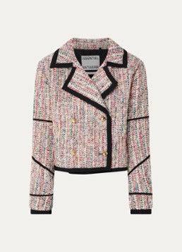 Essentiel Antwerp Dames Kira1 cropped blazer van tweed met lurex in de kleur Roze