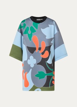 Essentiel Antwerp Dames Klassic mini T-shirt jurk met print in de kleur Grijs