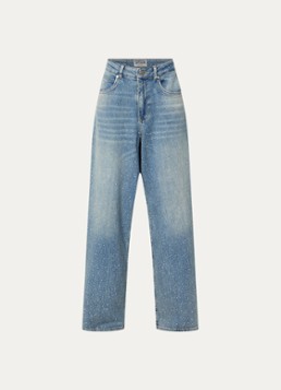 Essentiel Antwerp Dames Kactus low waist loose fit jeans met strass en steekzakken in de kleur Jeans