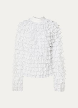 Essentiel Antwerp Dames Kashvi semi-transparante top van mesh in de kleur Wit
