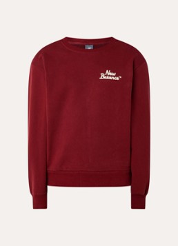 New Balance Heren Sweater met logo in de kleur Bordeauxrood, maat: S