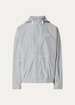 New Balance Heren Elusive jack met logo in de kleur Lichtgrijs, maat: M