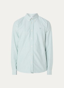 Les Deux Heren Konrad regular fit overhemd met streepprint in de kleur Groen, maat: S