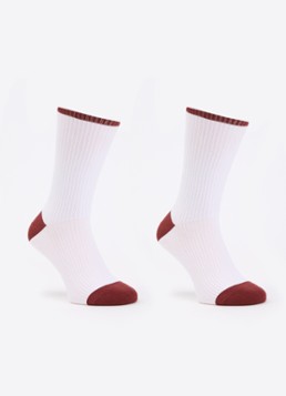 Les Deux Heren Sokken met logoborduring in 2-pack in de kleur Rood, maat: 43/46