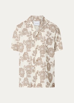 Les Deux Heren Lesley regular fit overhemd met jacquard dessin in de kleur Gebroken wit, maat: XL