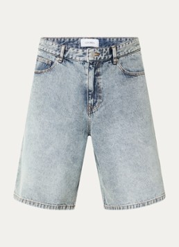 Les Deux Heren Ryder straight fit korte broek van denim met steekzakken in de kleur Indigo, maat: 36