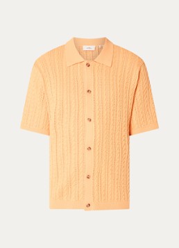 Les Deux Heren Regular fit overhemd met structuur in de kleur Oranje, maat: XL