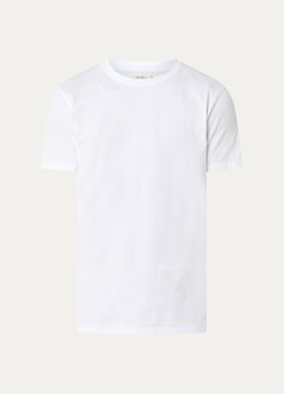 Les Deux Heren Flower T-shirt met logo- en backprint in de kleur Wit, maat: S