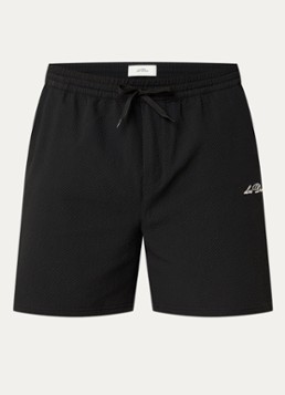 Les Deux Heren Zwemshorts met logo en structuur in de kleur Zwart, maat: S