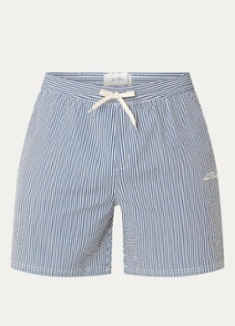 Les Deux Heren zwemshorts met streepprint en steekzakken in de kleur Donkerblauw, maat: S