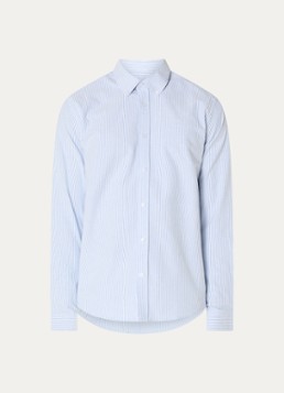 Les Deux Heren Konrad regular fit overhemd met streepprint in de kleur Blauwgrijs, maat: S