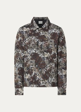 Les Deux Heren Rose jack met jacquard dessin in de kleur Donkerblauw, maat: XXL