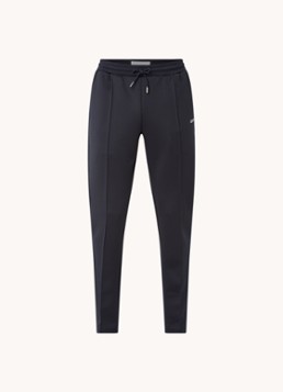 Les Deux Heren Ballier straight fit trackpants met steekzakken en logo in de kleur Donkerblauw, maat: S