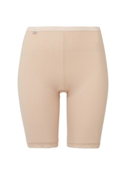 Sloggi Dames Basic+ long halflange shorts met kant in de kleur Beige, maat: 44