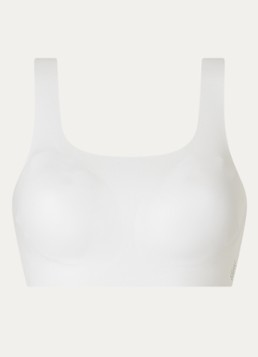 Sloggi Dames Zero Feel 2.0 naadloze crop top met uitneembare vulling in de kleur Gebroken wit, maat: L