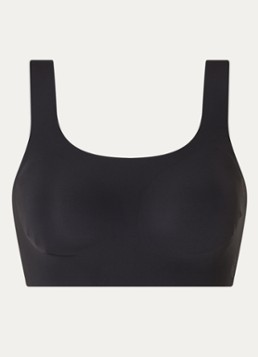 Sloggi Dames Zero Feel 2.0 naadloze crop top met uitneembare vulling in de kleur Zwart, maat: XL