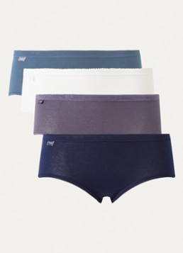 Sloggi Dames Slip in 4-pack in de kleur Donkerblauw, maat: 46