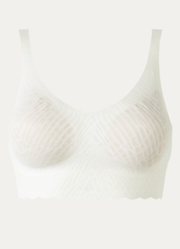 Sloggi Dames Zero sport bh met light support en uitneembare vulling in de kleur Gebroken wit, maat: S