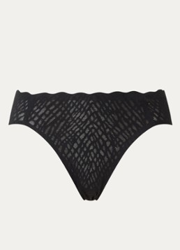 Sloggi Dames Bliss high waisted hipster met opengewerkt dessin in de kleur Zwart, maat: XL