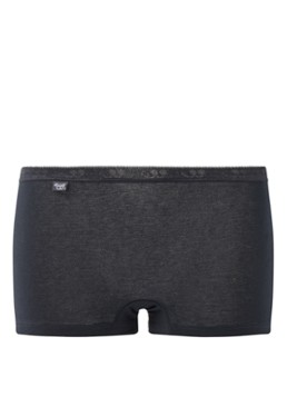 Sloggi Dames Basic shorts met detail van kant in de kleur Zwart, maat: 48