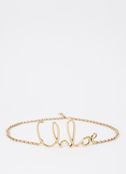 Chloé Dames Iconic schakelriem met logo in de kleur Goud, maat: ONESIZE