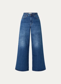Chloé Dames High waist wide leg jeans met medium wassing in de kleur Indigo, maat: W27