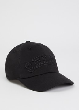 Chloé Dames Signature pet met logoborduring in de kleur Zwart, maat: M